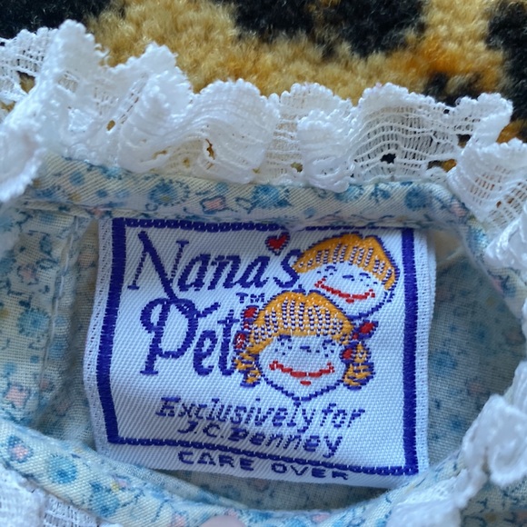 Vintage Nanas Pet floral print embroidered long sleeve tie long sleeve dress - Picture 7 of 11